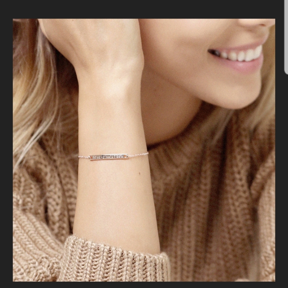 Personalized/engraved bar silver bracelet